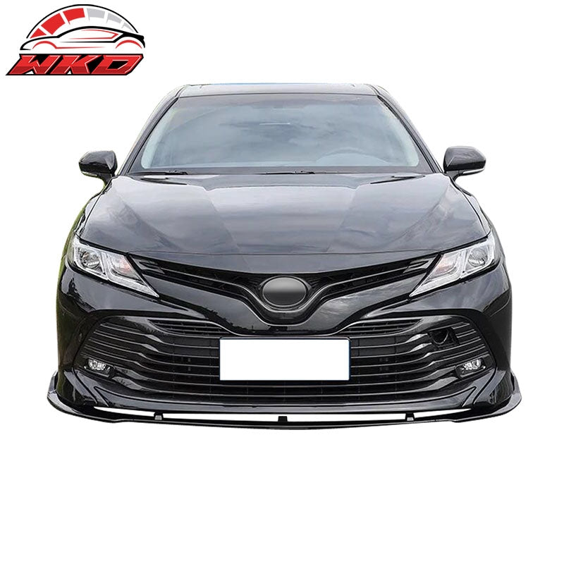 For 18-20 Toyota Camry LE Style Front Bumper Lip Gloss Black PP Spoiler Chin Kit