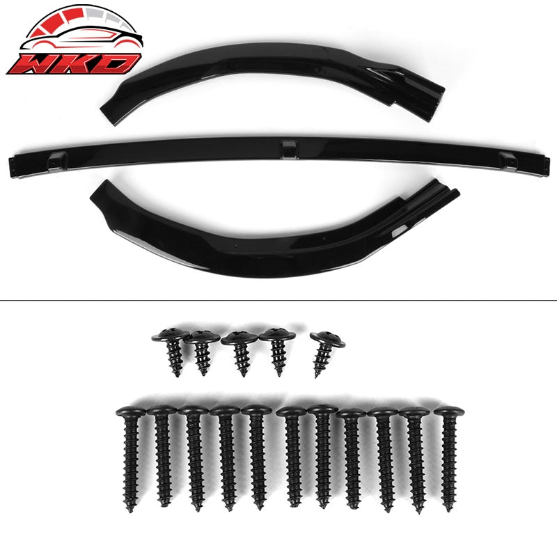 For 18-20 Toyota Camry LE Style Front Bumper Lip Gloss Black PP Spoiler Chin Kit