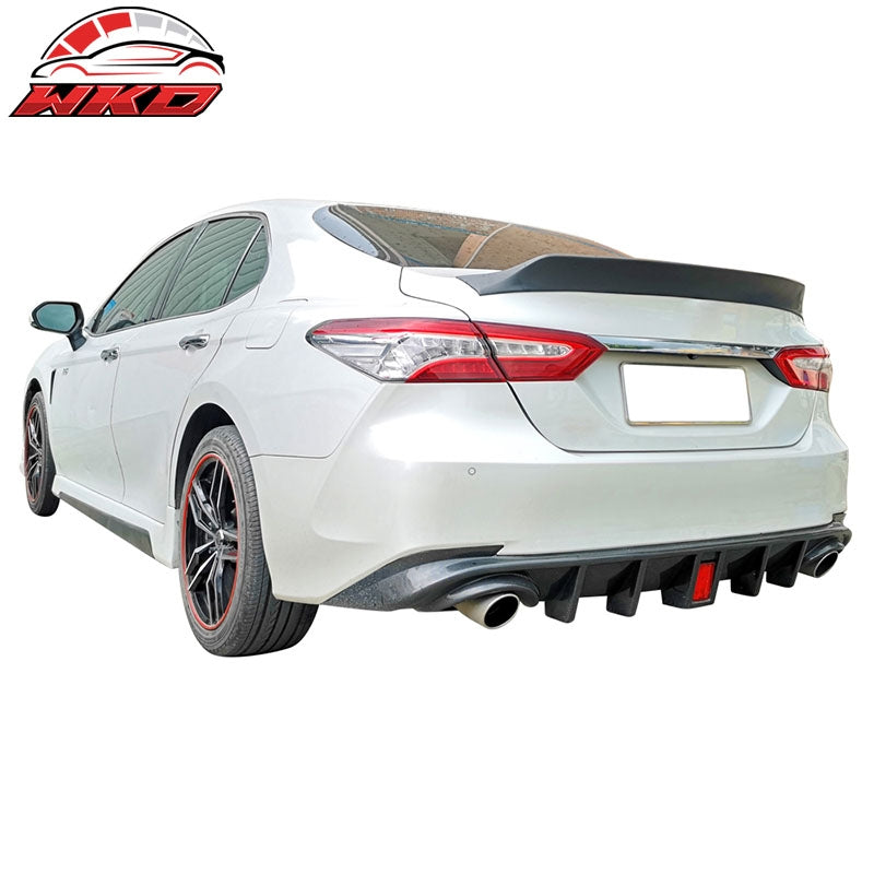 Fits 18-24 Toyota Camry LE XLE Rear Bumper Lip Diffuser 3RD Brake Light Tip CFL