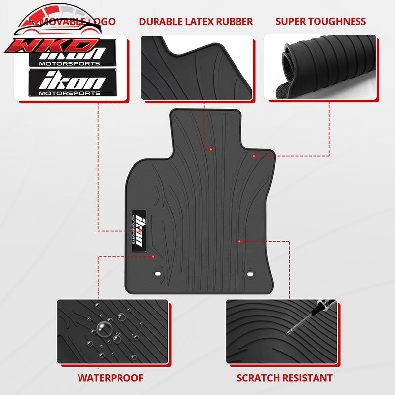 Fits 18-24 Toyota Camry Latex Car Floor Mats Liner All Weather Carpets Black 5PC