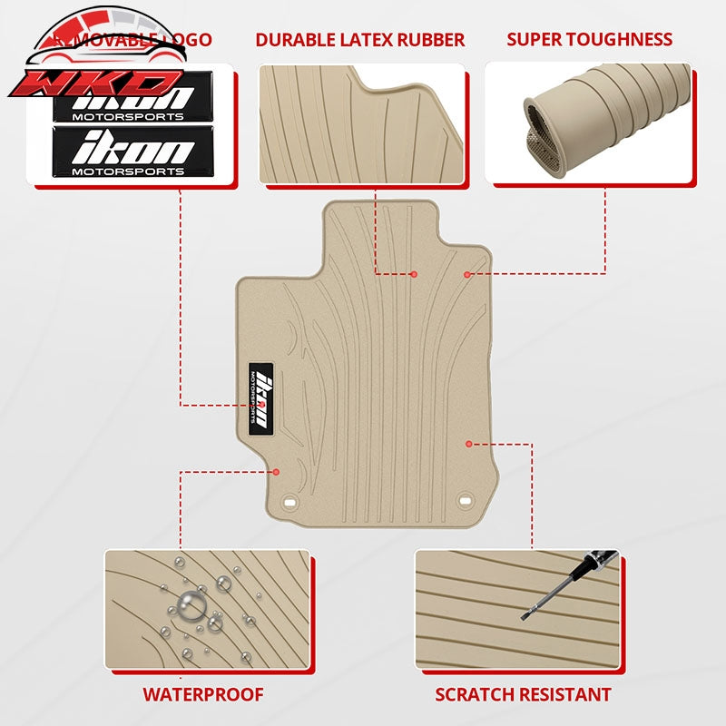 Fits 12-17 Toyota Camry Latex Rubber Floor Mats Custom Fit Carpets 5PCS - Beige