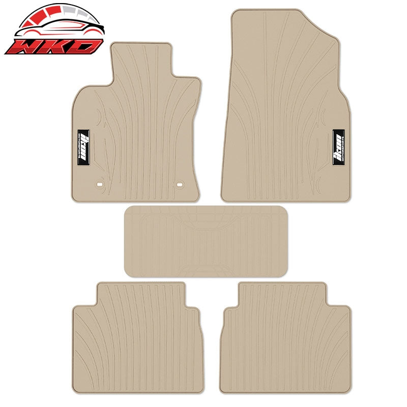 Wholesale 18-24 Toyota Camry Custom Fit Latex Rubber Floor Mats All Weather Beige 5PC