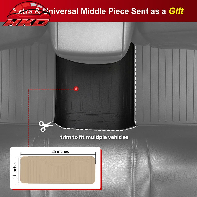 Fits 18-24 Toyota Camry Custom Fit Latex Rubber Floor Mats All Weather Beige 5PC