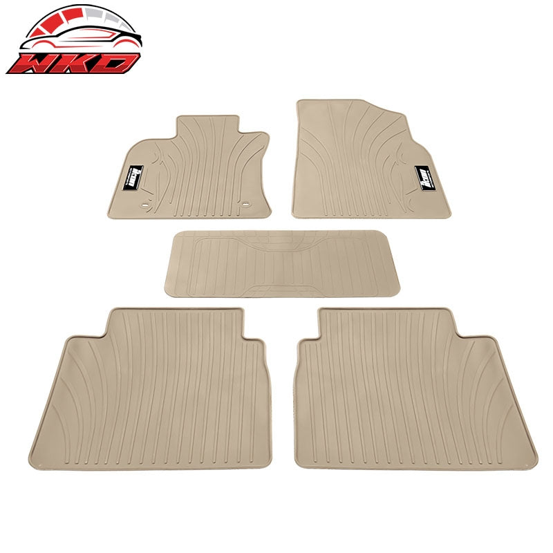 Fits 18-24 Toyota Camry Custom Fit Latex Rubber Floor Mats All Weather Beige 5PC