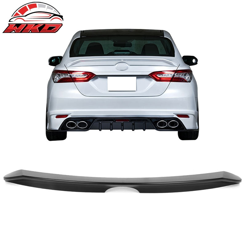 Fits 18-24 Toyota Camry PB Style Matte Black ABS Rear Trunk Lip Wing Spoiler