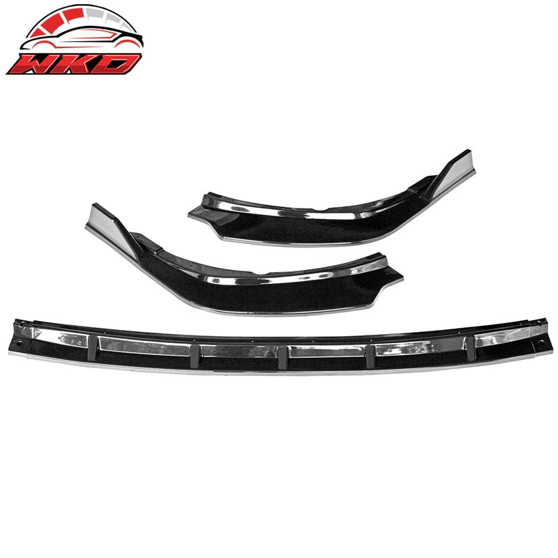 Fits 21-24 Toyota Camry SE 3PC Front Bumper Lip Spoiler PP Gloss Black Splitter
