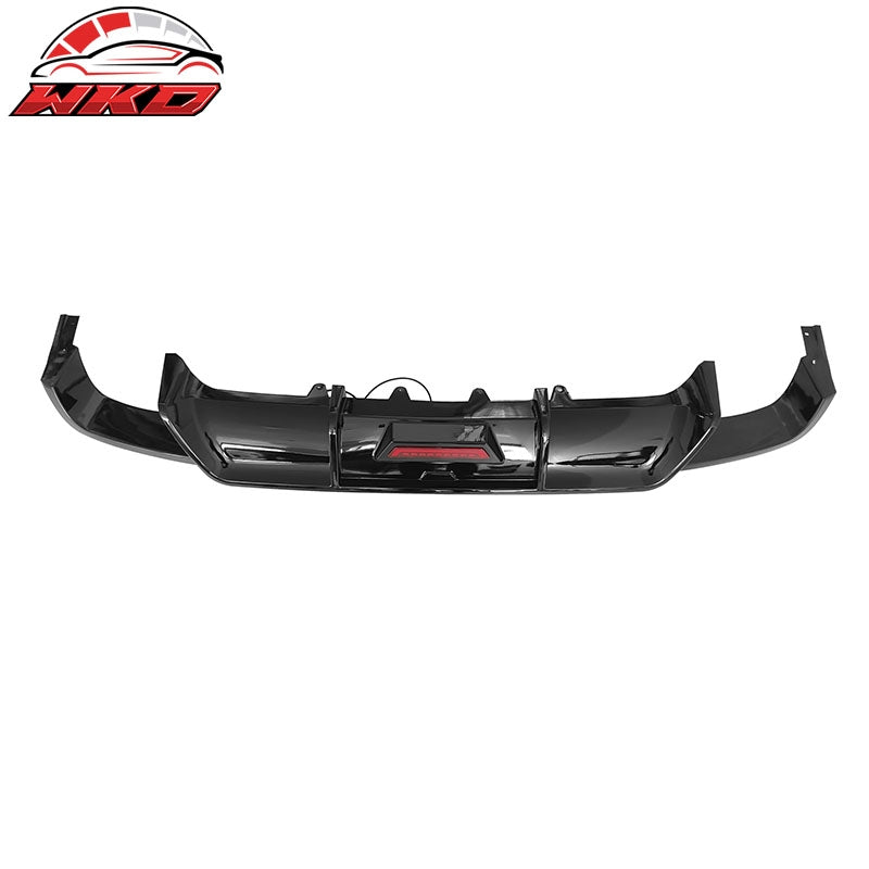 Fits 18-24 Toyota Camry SE XSE Rear Diffuser Lip W/LED Light Lamp - Gloss Black