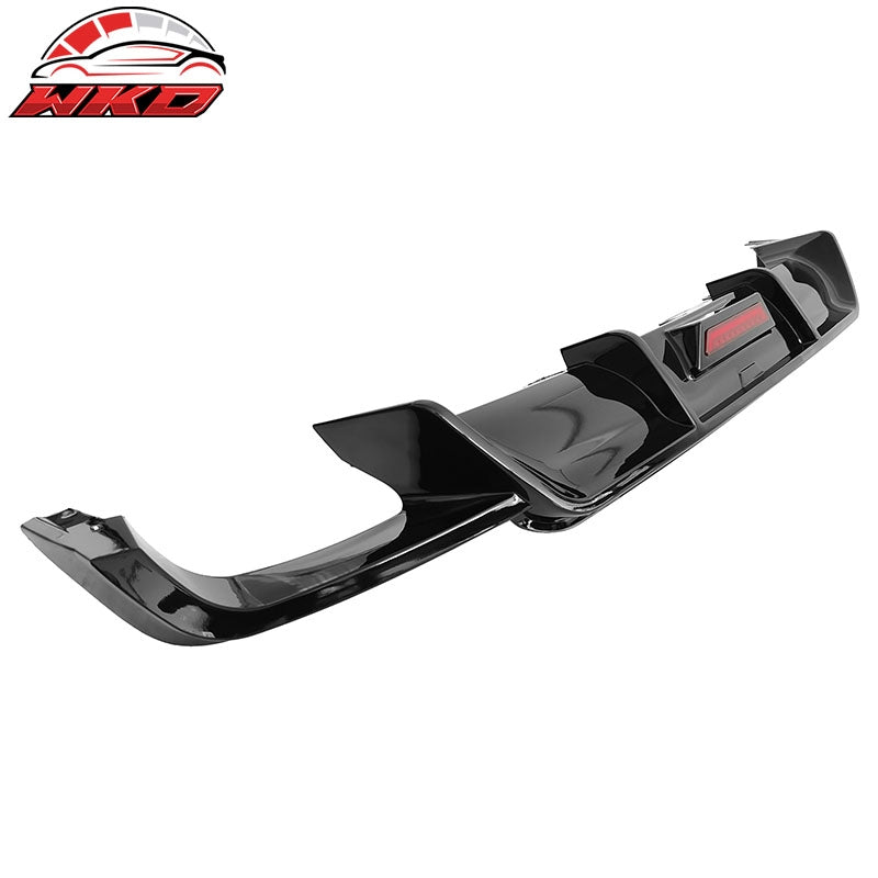 Fits 18-24 Toyota Camry SE XSE Rear Diffuser Lip W/LED Light Lamp - Gloss Black