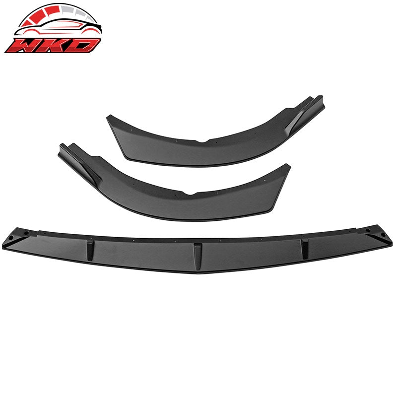 Fits 21-24 Toyota Camry Sedan 4Dr 3PCS Front Bumper Lip Spoiler PP Matte Black