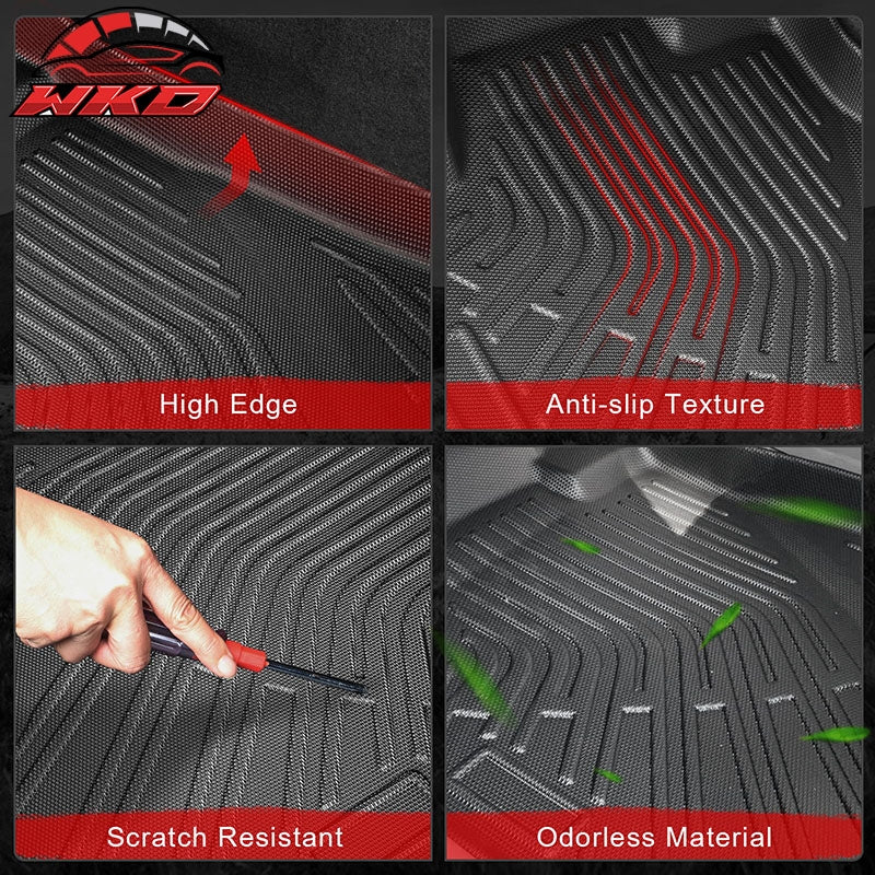 Fits 02-06 Toyota Camry Sedan TPE All Weather Floor Mats Liners + Rear Trunk Mat