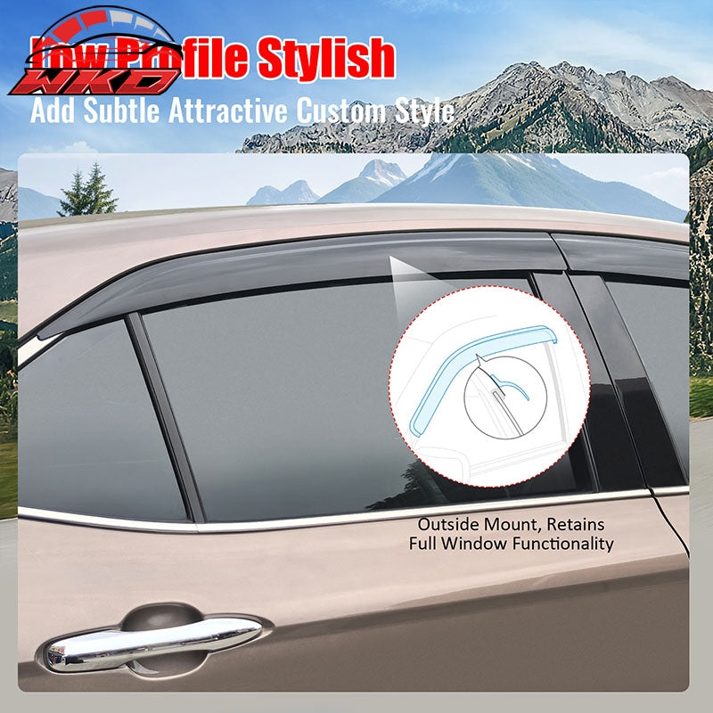 For 18-24 Toyota Camry Window Visor Low Profile Rain Sun Guard Acrylic Deflector