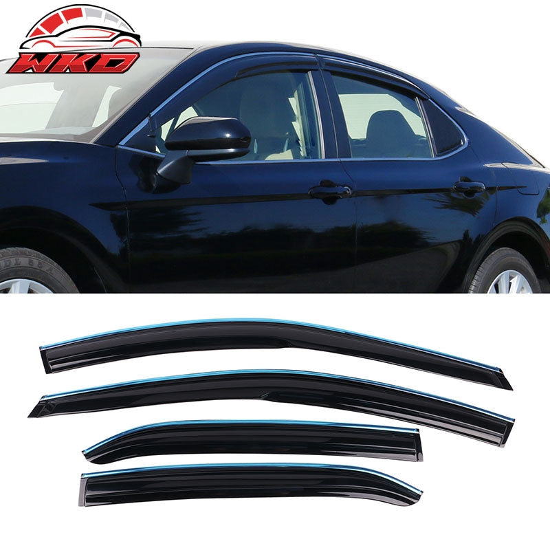 Wholesale 18-24 Toyota Camry Window Visor Mugen Rain Sun Guard Deflector w Chrome Trim