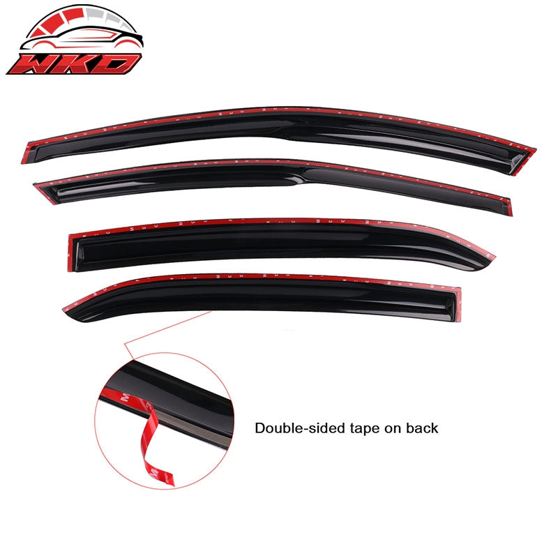 For 18-24 Toyota Camry Window Visor Mugen Rain Sun Guard Deflector w Chrome Trim