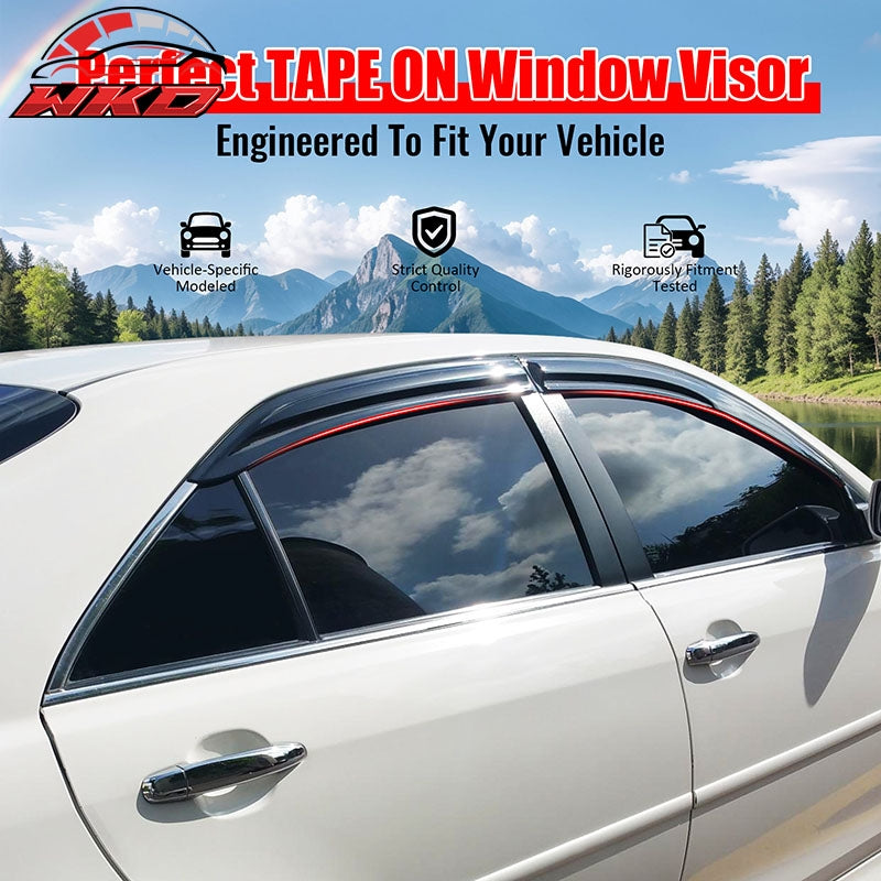 Fits 07-11 Toyota Camry Mugen Style Tape on Acrylic 4PC Window Visors Vent Guard