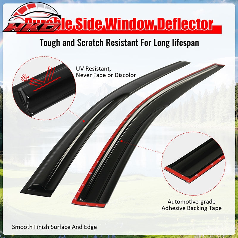 Fits 07-11 Toyota Camry Mugen Style Tape on Acrylic 4PC Window Visors Vent Guard