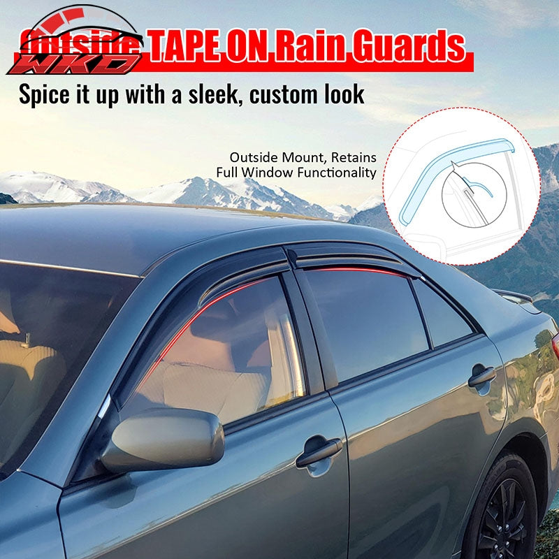 Fits 07-11 Toyota Camry Mugen Style Tape on Acrylic 4PC Window Visors Vent Guard