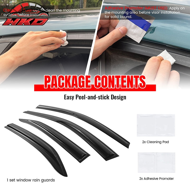 Fits 07-11 Toyota Camry Mugen Style Tape on Acrylic 4PC Window Visors Vent Guard