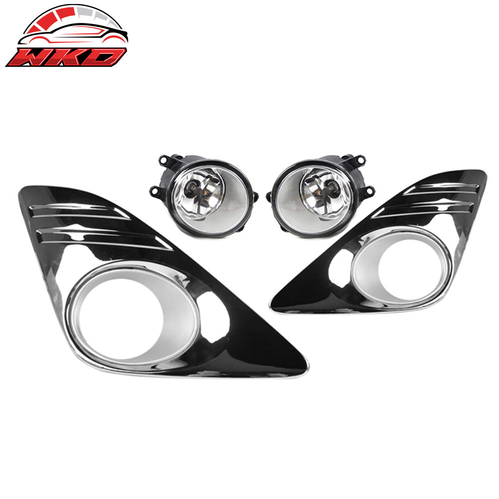 Wholesale 12-14 Toyota Camry 2PCS Front Bumper Chrome Clear Fog Lights Lamps Assembly