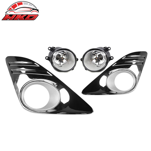 Wholesale 12-14 Toyota Camry 2PCS Front Bumper Chrome Clear Fog Lights Lamps Assembly