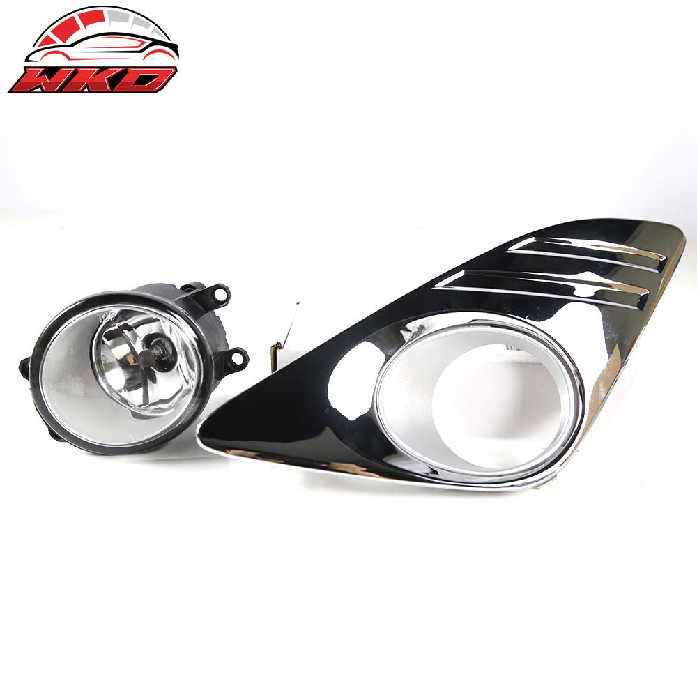 Fits 12-14 Toyota Camry 2PCS Front Bumper Chrome Clear Fog Lights Lamps Assembly