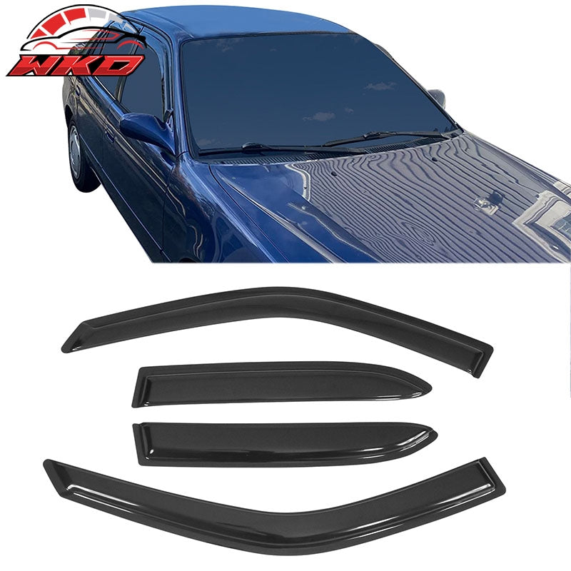 Fits 98-02 Toyota Corolla 3D TPE Floor Mats All Season Carpets + Window Visors
