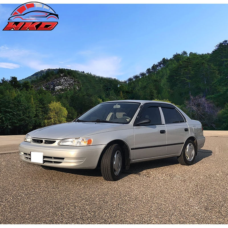 Fits 98-02 Toyota Corolla 3D TPE Floor Mats All Season Carpets + Window Visors