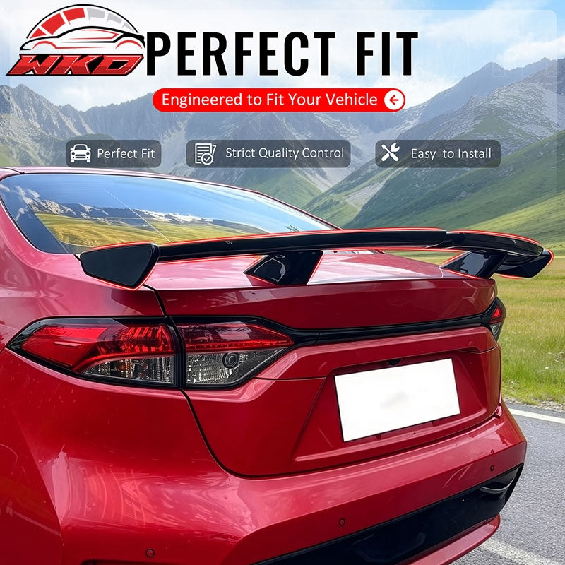 Wholesale 20-26 Toyota Corolla 54" PRO Style Rear Trunk Spoiler Wing Matte Black ABS - Wikond Auto