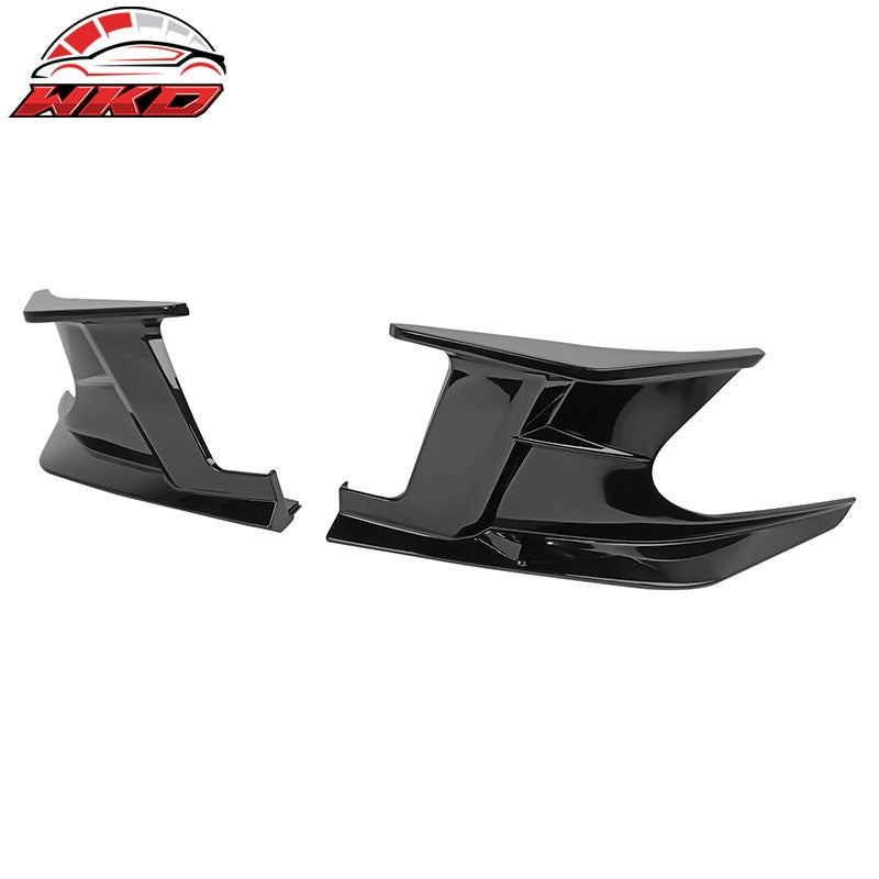 Fits 19-26 Toyota Corolla 5DR Front Bumper Canards Gloss Black ABS Side Spoiler