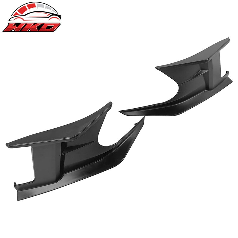 Fits 19-26 Toyota Corolla 5DR Front Bumper Canards Matte Black ABS Side Spoiler