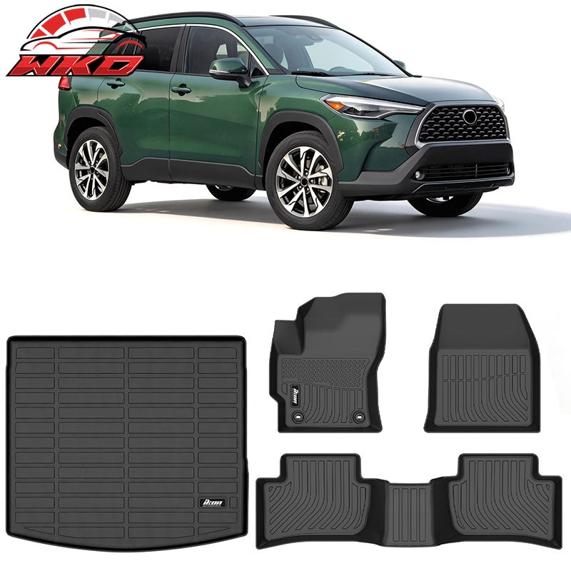 Wholesale 22-26 Toyota Corolla Cross AWD 3D TPE All Weather Floor Mats + Trunk Mat