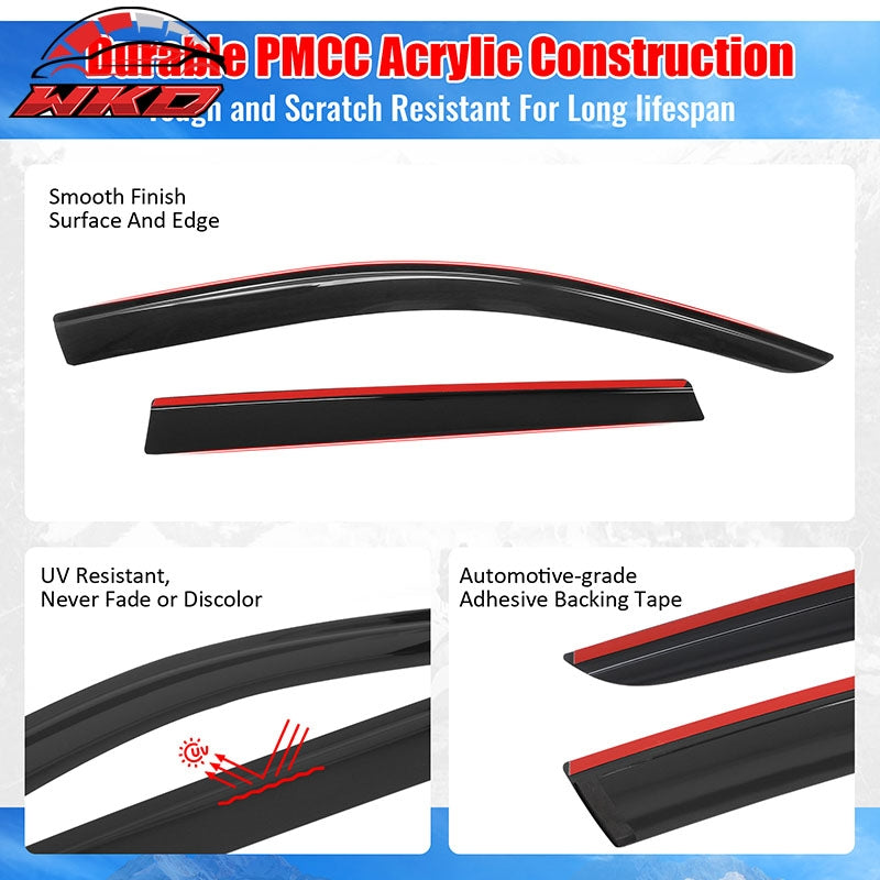 Fits 22-26 Toyota Corolla Cross Low Profile Style Tape on Window Visor Deflector