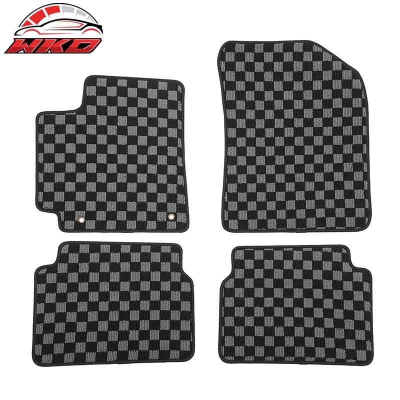 Wholesale 09-13 Toyota Corolla Floor Mats Non-Slip Carpet Checkered Black Gray Plaid