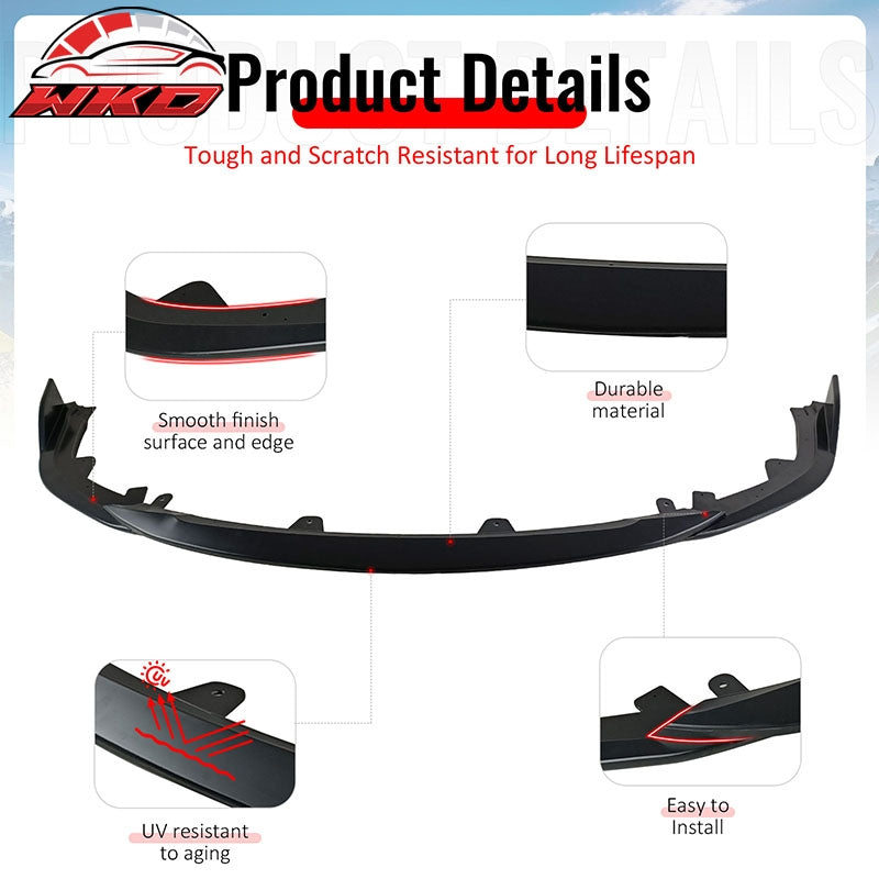 Wholesale 23-26 Toyota Corolla Hatchback Front Bumper Lip Spoiler Primer Black 3PCS - Wikond Auto