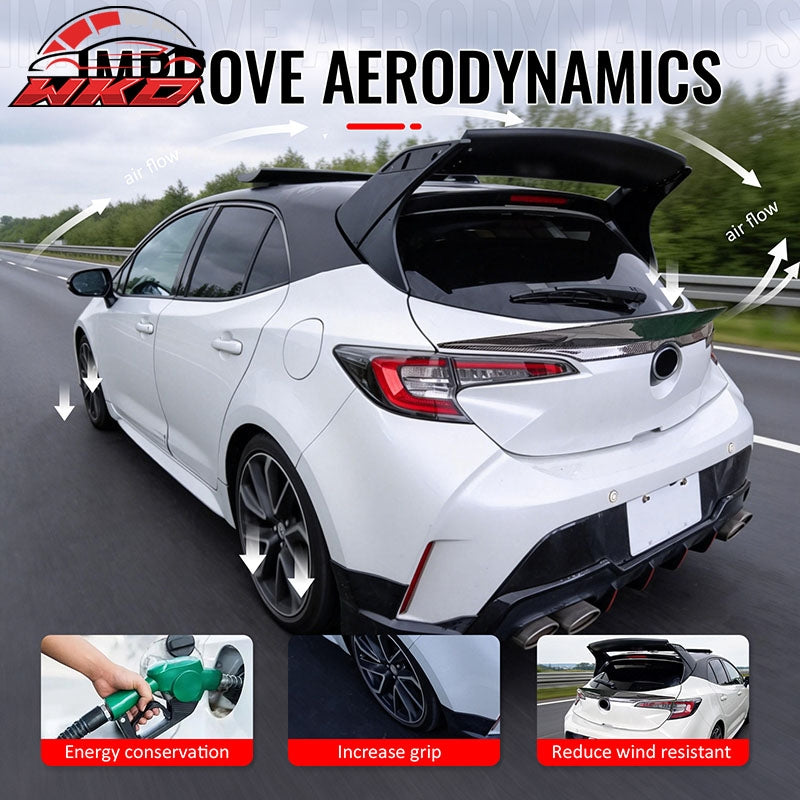 Fits 19-26 Toyota Corolla Hatchback Rear Middle Trunk Spoiler Carbon Fiber CF