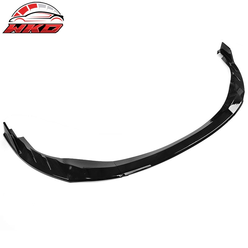 Fits 20-26 Toyota Corolla L, LE, XLE, Hybrid LE Front Bumper Lip Gloss Black 3PC
