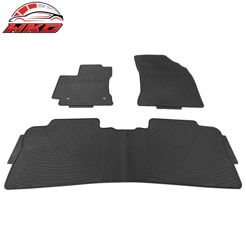 Fits 14-19 Toyota Corolla Heavy Duty Black Latex Floor Mats Front & Second Row