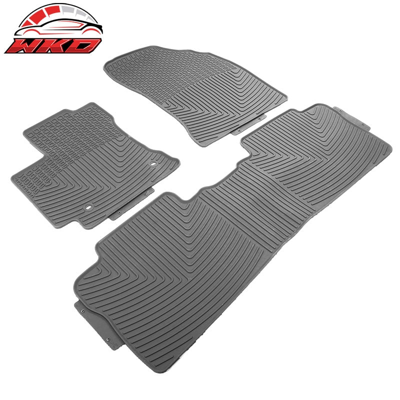 Fits 14-19 Toyota Corolla Latex Floor Mats Gray All Weather Car Carpets Liner