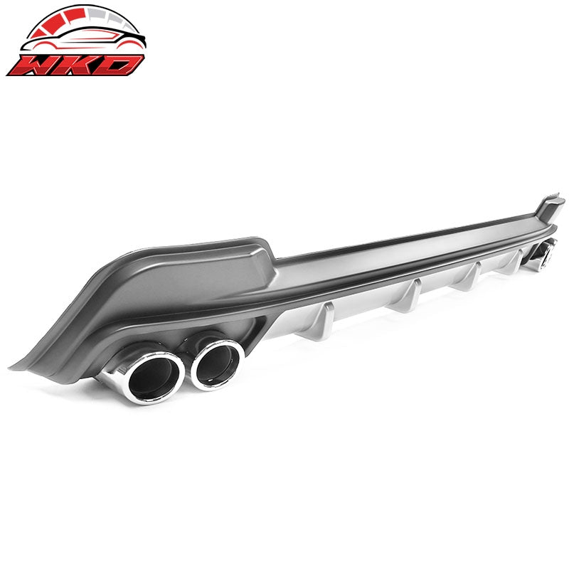 Fits 20-26 Toyota Corolla Matte Black Rear Bumper Diffuser&Silver Lower Trim&Tip