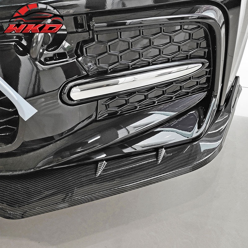 Fits 20-26 Toyota Corolla SE XSE 4D IKON Carbon Fiber Print 3PC Front Bumper Lip