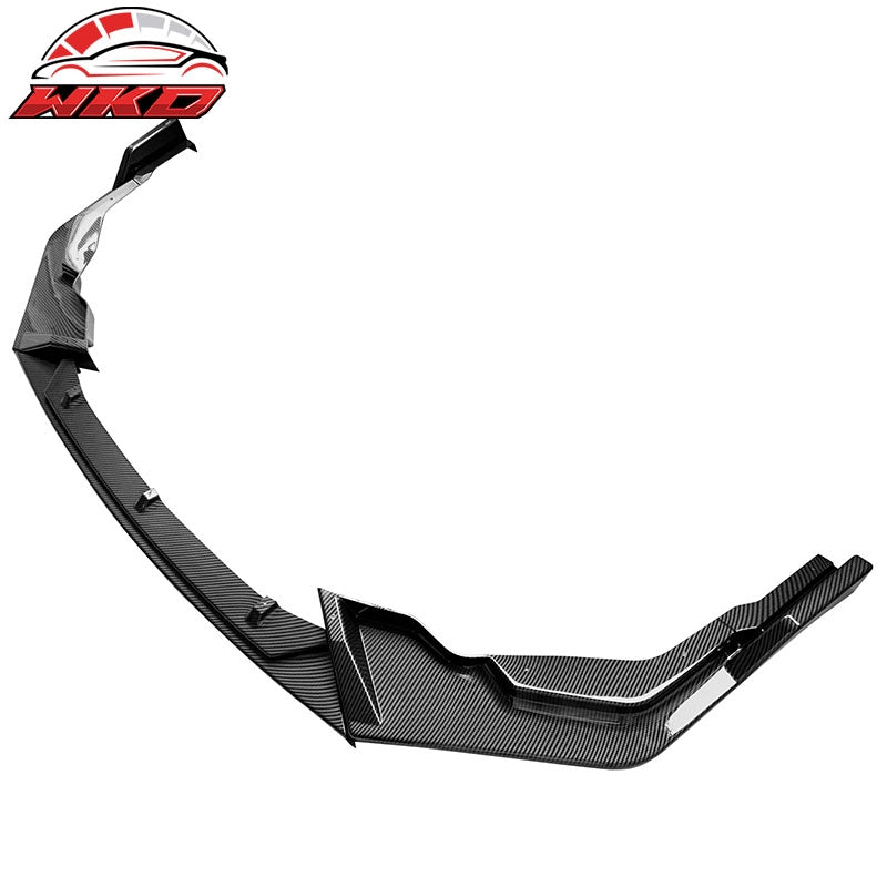 Fits 20-26 Toyota Corolla SE XSE C Style Front Bumper Lip Carbon Fiber Print PP