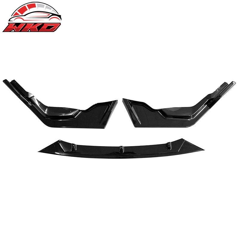 Fits 20-26 Toyota Corolla SE XSE C Style Front Bumper Lip Gloss Black 3PCS PP