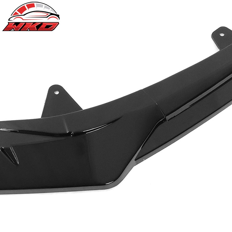 Fits 20-26 Toyota Corolla SE XSE IKON Style Gloss Black Front Bumper Lip PP 3PC