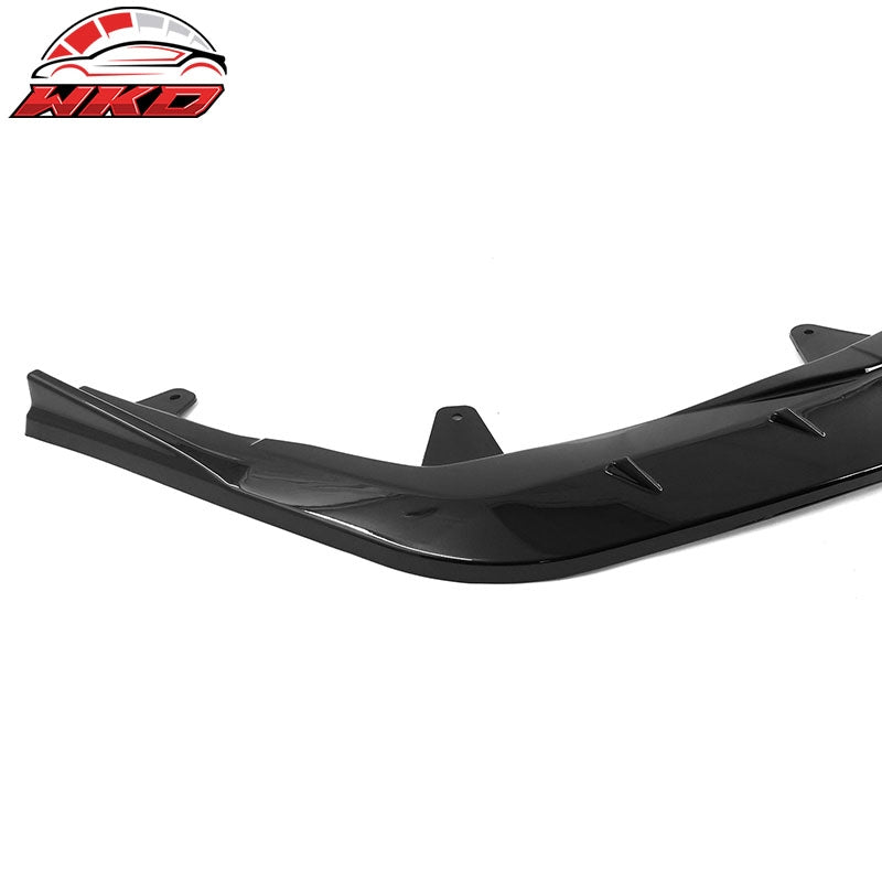 Fits 20-26 Toyota Corolla SE XSE IKON Style Gloss Black Front Bumper Lip PP 3PC