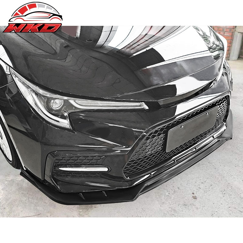 Fits 20-26 Toyota Corolla SE XSE Sedan Front Bumper Lip Spoiler Matte Black 3PCS