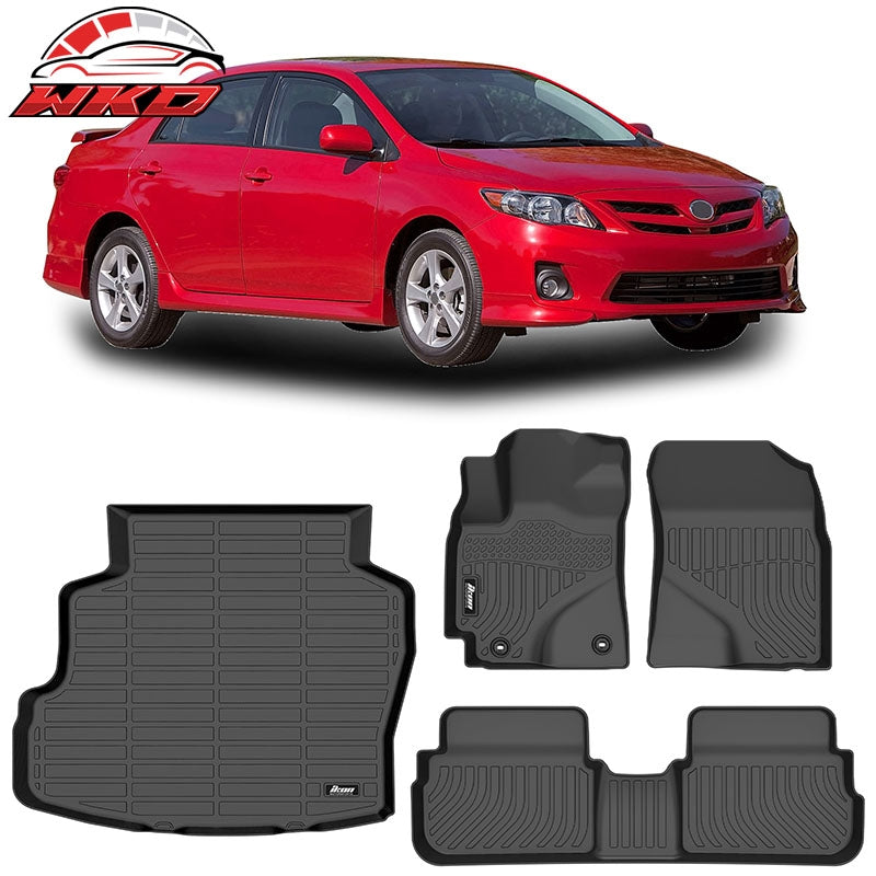 Wholesale 09-10 Toyota Corolla Sedan 3D All Weather Floor Mats TPE Carpet + Trunk Mat