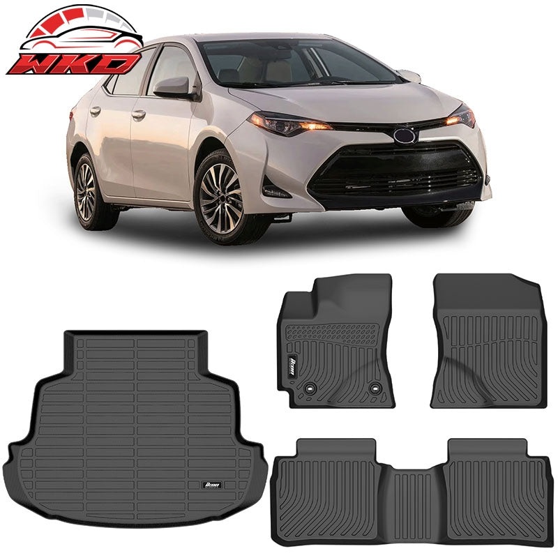 Wholesale 14-19 Toyota Corolla Sedan 3D All Weather Floor Mats TPE Carpet + Trunk Mat