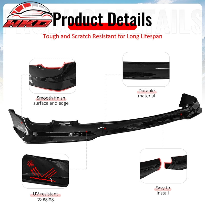 Fits 11-13 Toyota Corolla T Style Front Bumper Lip Chin Spoiler Gloss Black PP
