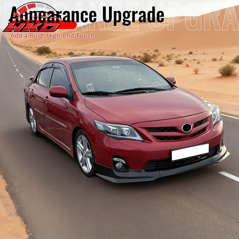 Fits 11-13 Toyota Corolla T Style Front Bumper Lip Chin Spoiler Gloss Black PP