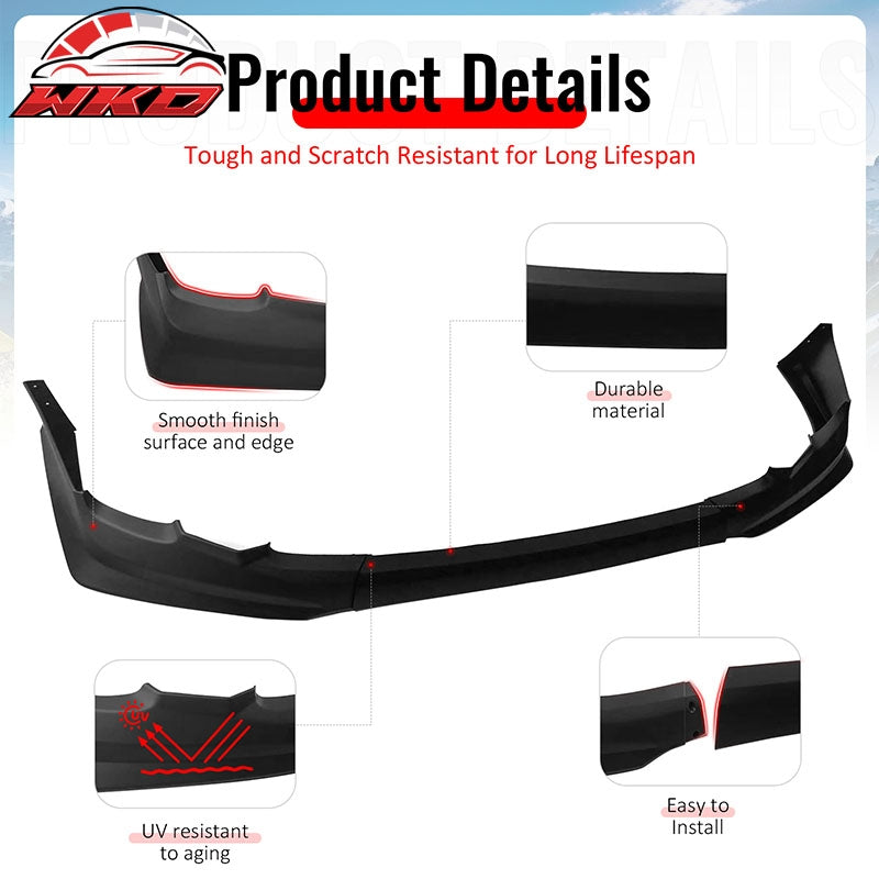 Fits 11-13 Toyota Corolla T Style Front Bumper Lip Chin Spoiler Matte Black PP