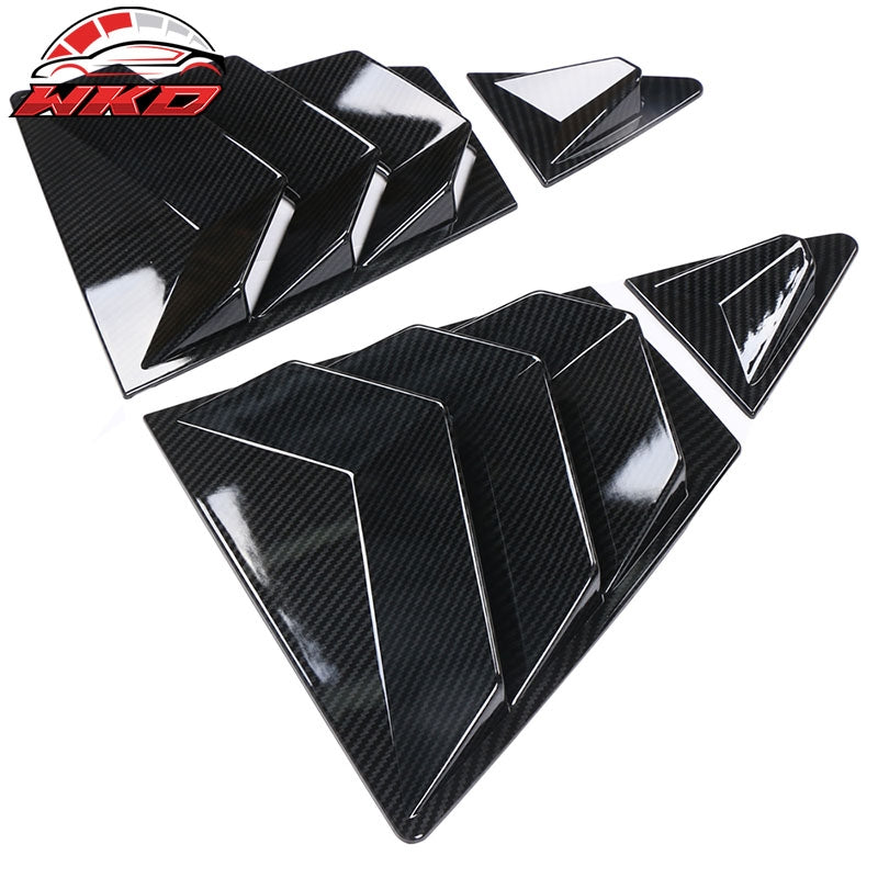 Fits 20-26 Toyota Corolla Sedan 4Dr 4PCS Side Window Louvers Carbon Fiber Print